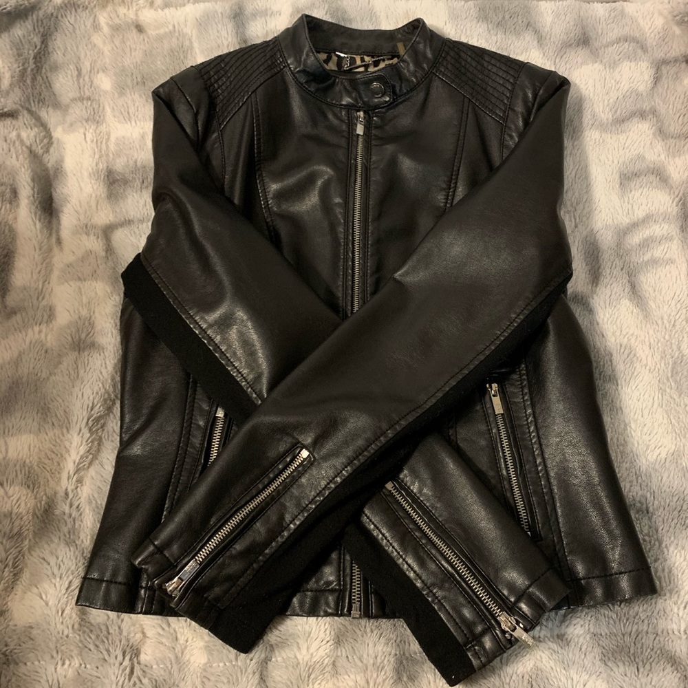 Wilsons Black Rivet Faux-Leather Jacket